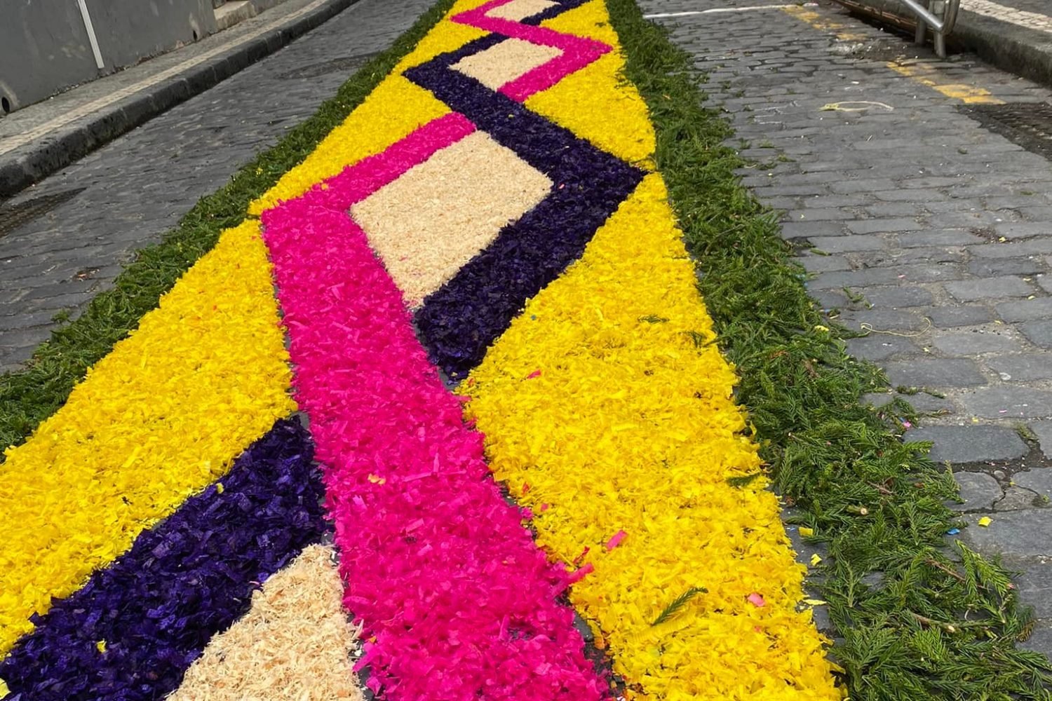 Santo Cristo Flower Carpet in Sao Miguel Azores